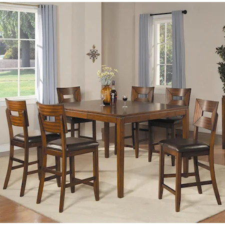 7 Piece Counter Height Table and Counter Chair Set